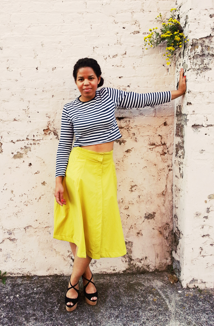 TheSecretCostumier - A-line skirt with striped crop top